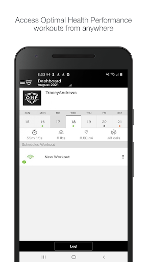 Android application Optimal Health Performance screenshort