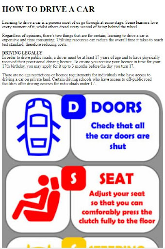 Android application How to Drive a Car screenshort