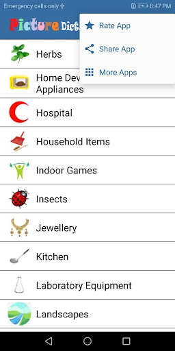 Android application Picture Dictionary English screenshort