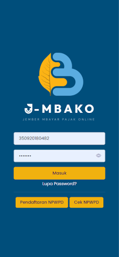 Android application J-MBAKO J-Mbayar Pajak Online screenshort