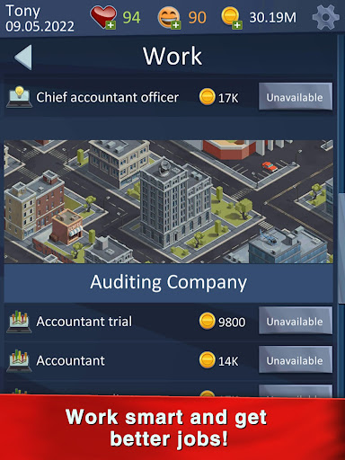 Hit The Bank: Simulador de carrera, negocios y vida
