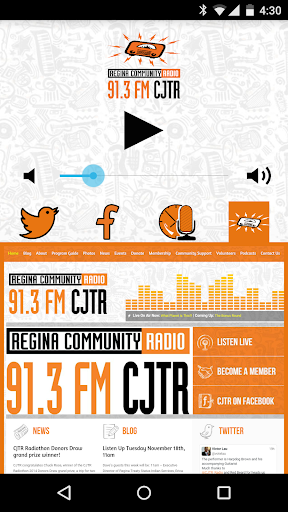91.3 FM CJTR Regina Radio Screen 3