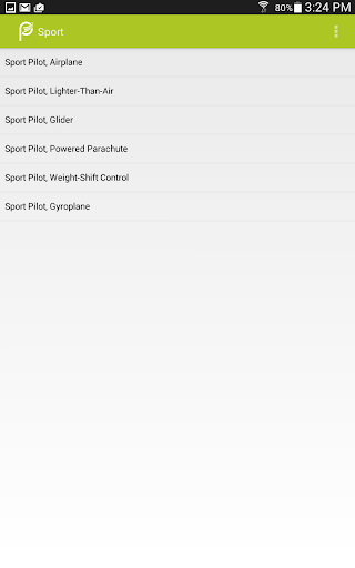 Android application Prepware Sport Pilot screenshort
