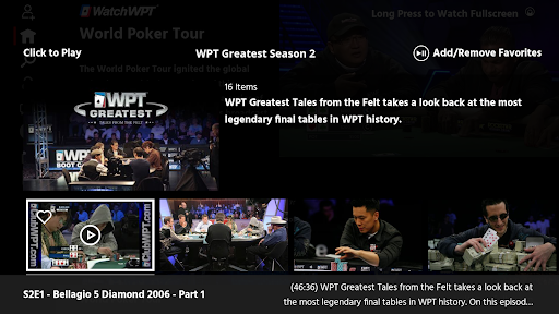 WatchWPT for Android TV Screen 3