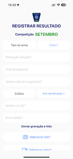 Android application CBTC - Atleta screenshort