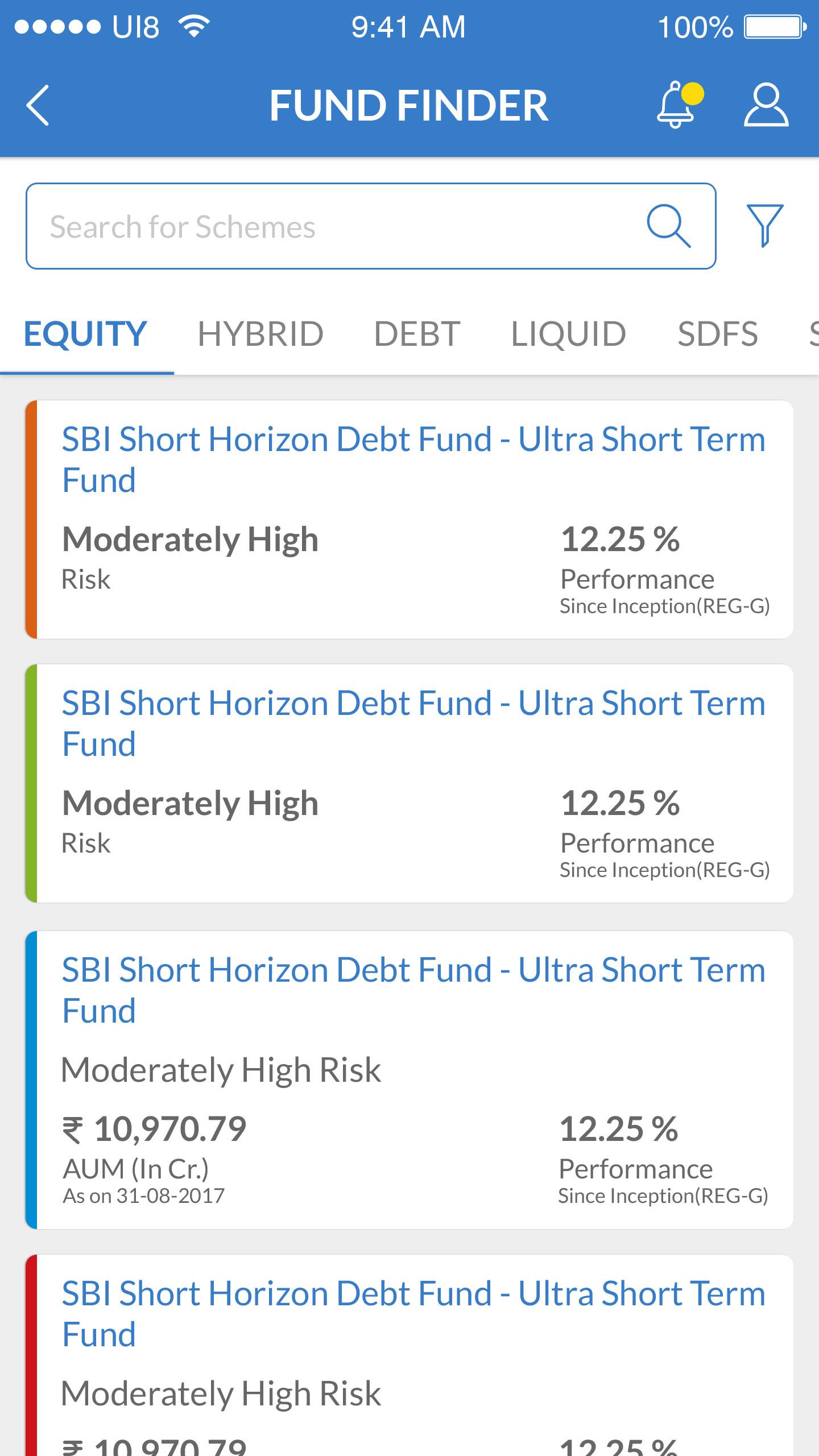 Android application SBI Mutual Fund - InvesTap screenshort