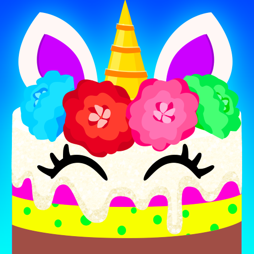 unicorn cake cooking game logo
