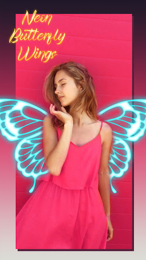 Android application Neon Wing Sticker Photo Editor screenshort