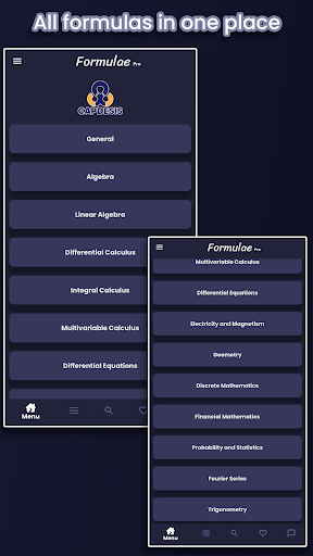 Android application Formulae Pro screenshort