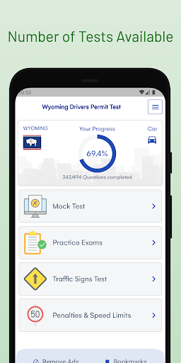Wyoming DMV Permit Test Guide Screen 3