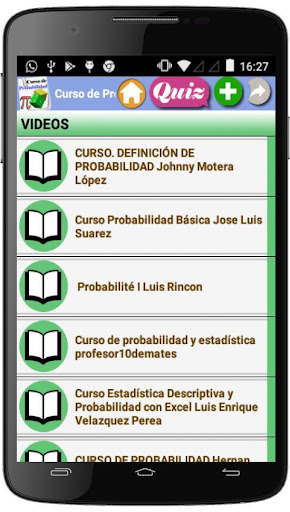 Android application CURSO DE PROBABILIDAD screenshort