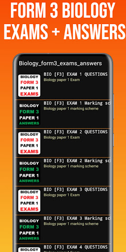 Form 3 Biology Exams + Answers Screen 2