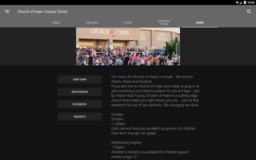 Screenshot of Church of Hope CC