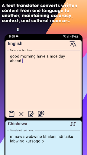 English Chichewa Translate Screen 3