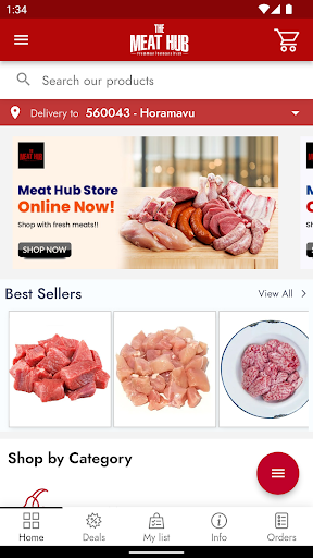 Android application THE MEAT HUB screenshort