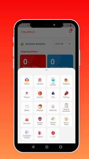 Android application eshopax Seller screenshort