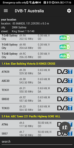 Android application DVB-T Australia screenshort