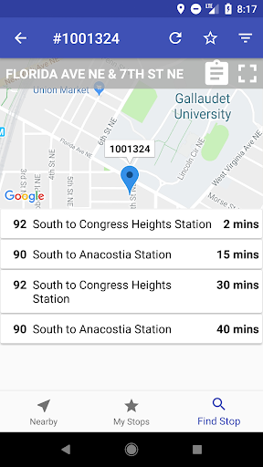 Android application Washington Transit App screenshort