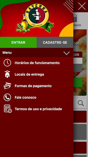 Android application Ravenna Pizzaria São Carlos SP screenshort