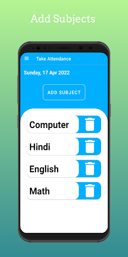 Android application Track Attendance screenshort