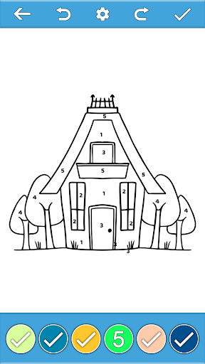 House Coloring By Number Book Screen 2