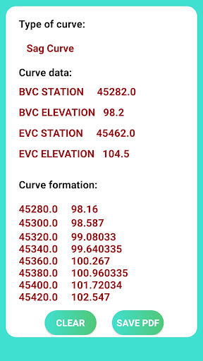 Vertical Curves Screen 2