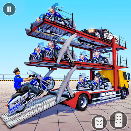 US Police Car Transport Truck: Police Vehicle Transporter Games