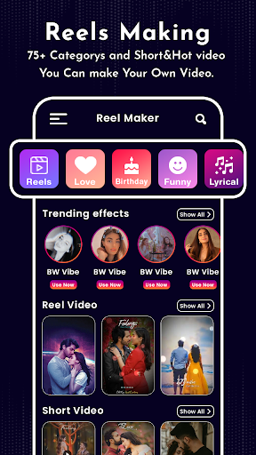 Android application Reels Video Maker App screenshort