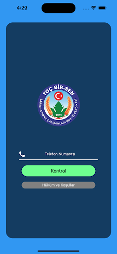 Android application Toç Bir-Sen Dijital Kimlik screenshort