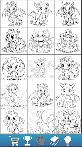 Android application Cartoon Dragon Coloring Book screenshort