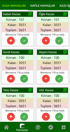 Kaza Namazı Hesaplama ve Takip Screen 3