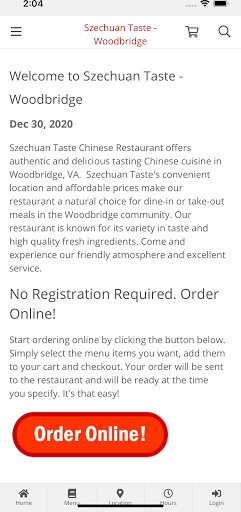 Android application Szechuan Taste - Woodbridge screenshort