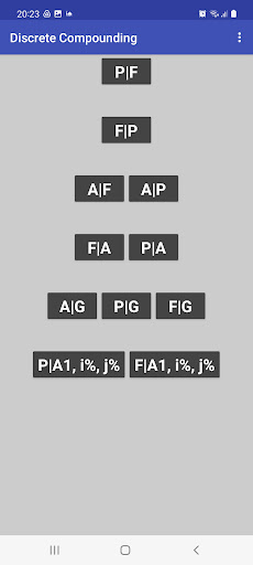 Android application Engineering Economy calculator screenshort