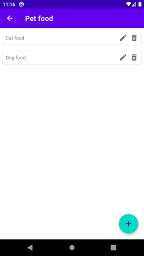 My Shopping List Screen 3