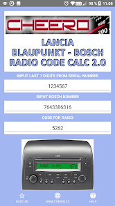 RADIO CODE for LANCIA B&B 1.1.1 APK + Mod (Unlimited money) untuk android