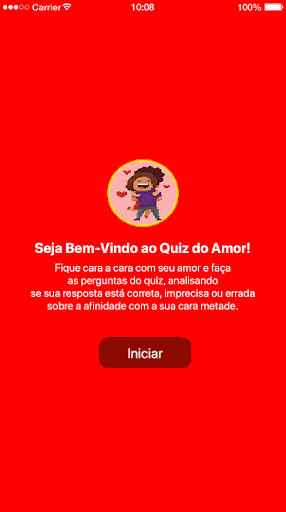 Android application Quiz do amor screenshort