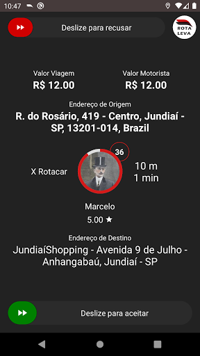 Android application Rota Leva - Motorista screenshort