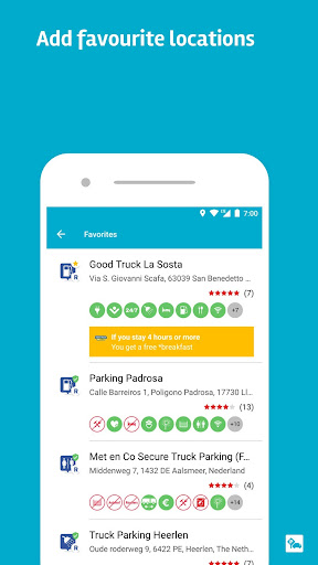 Screenshot of Truck Parking Europe
