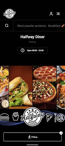 Android application Halfway Diner screenshort