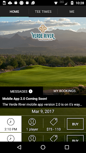 Android application Verde River Golf Tee Times screenshort