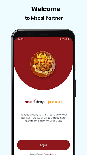 Android application Msosi Partner - Restaurant screenshort
