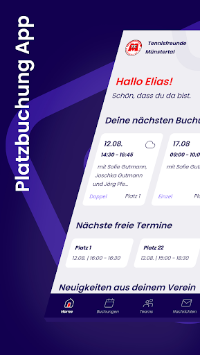 Android application Platzbuchung screenshort