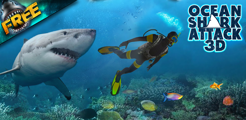 Requin Attaque chasse sous 3D