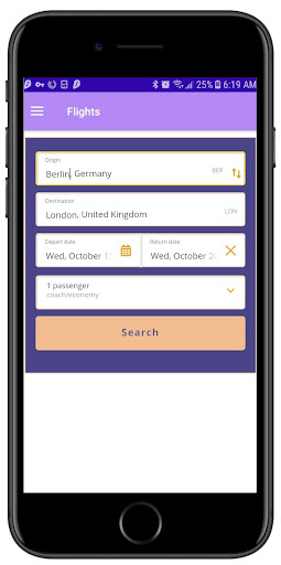 Android application FlightPath: flights & hotels screenshort