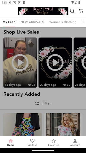 Android application ROSE PETAL BOUTIQUE screenshort