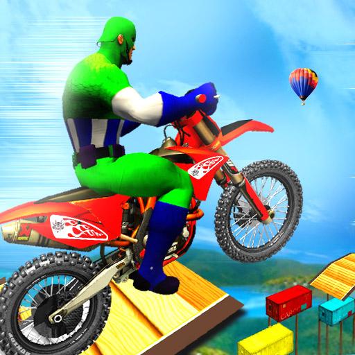 Super Crazy Hero Bike Stunts: Moto Racing 3D