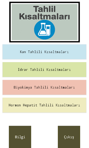 Android application Tahlil Kısaltmaları screenshort