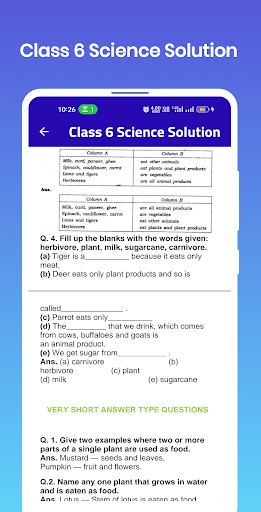 Class 6 Science Solution Screen 2