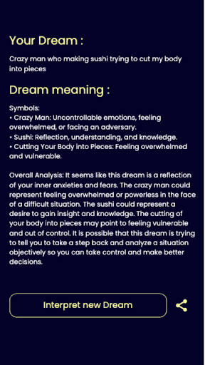 Dream Interpretation AI App Screen 2