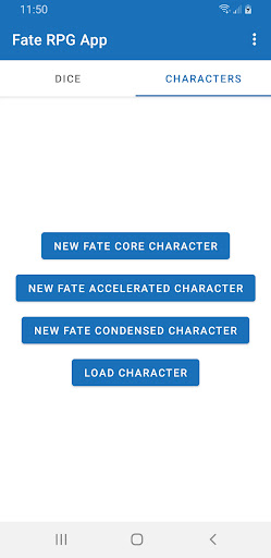 Fate RPG App Screen 2